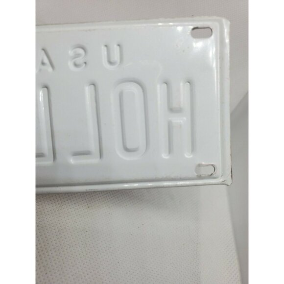 Holly Personalized Mini License Plate – Red & White Collectible Bike Tag - Picture 6 of 9